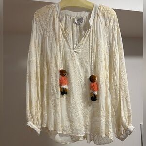 JOHNNY WAS Rossana embroidered Top